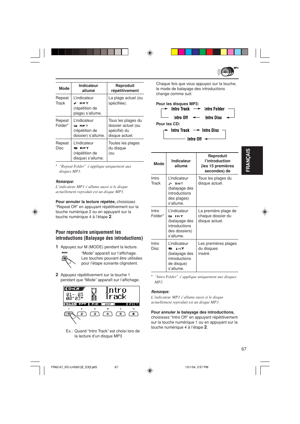 Fran ç ais | JVC KD-LHX601 User Manual | Page 211 / 291