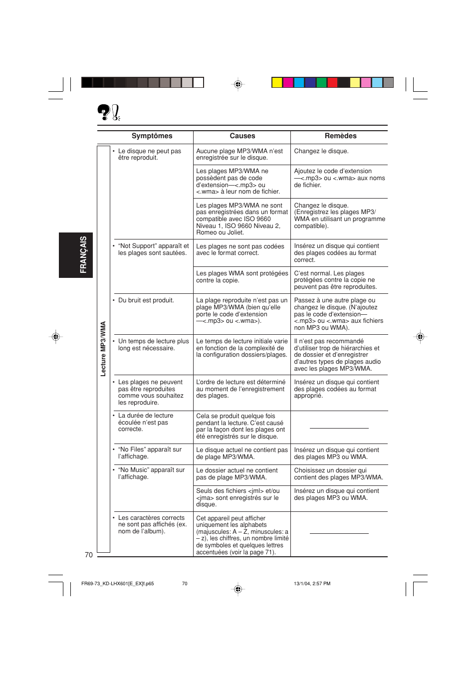 Fran ç ais | JVC KD-LHX601 User Manual | Page 214 / 291