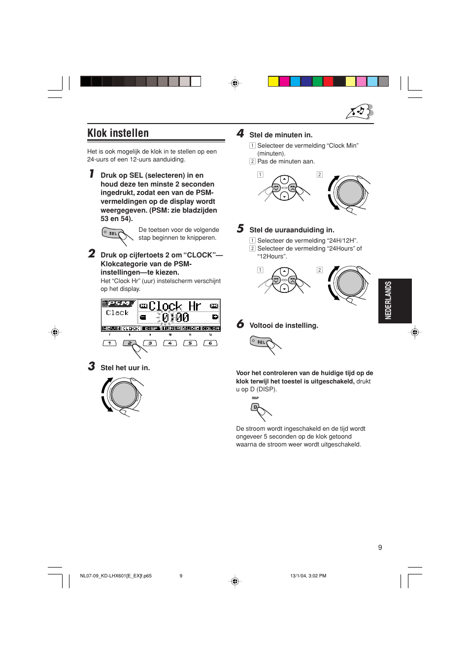 Klok instellen | JVC KD-LHX601 User Manual | Page 225 / 291