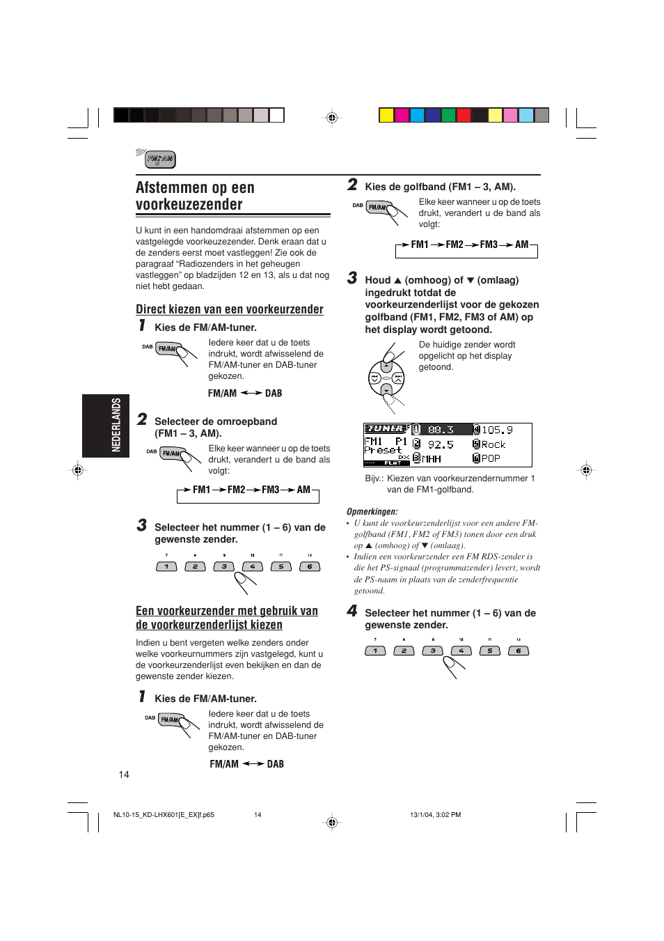 Afstemmen op een voorkeuzezender | JVC KD-LHX601 User Manual | Page 230 / 291