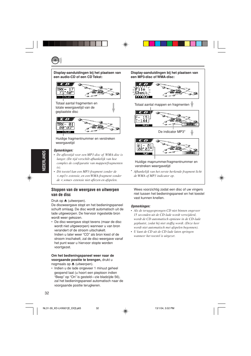 Nederlands, Stoppen van de weergave en uitwerpen van de disc | JVC KD-LHX601 User Manual | Page 248 / 291