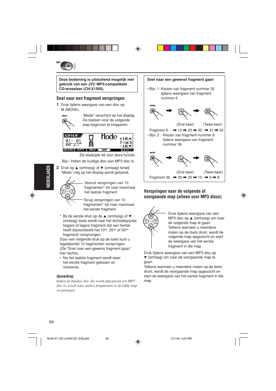 Nederlands, Snel naar een fragment verspringen | JVC KD-LHX601 User Manual | Page 280 / 291