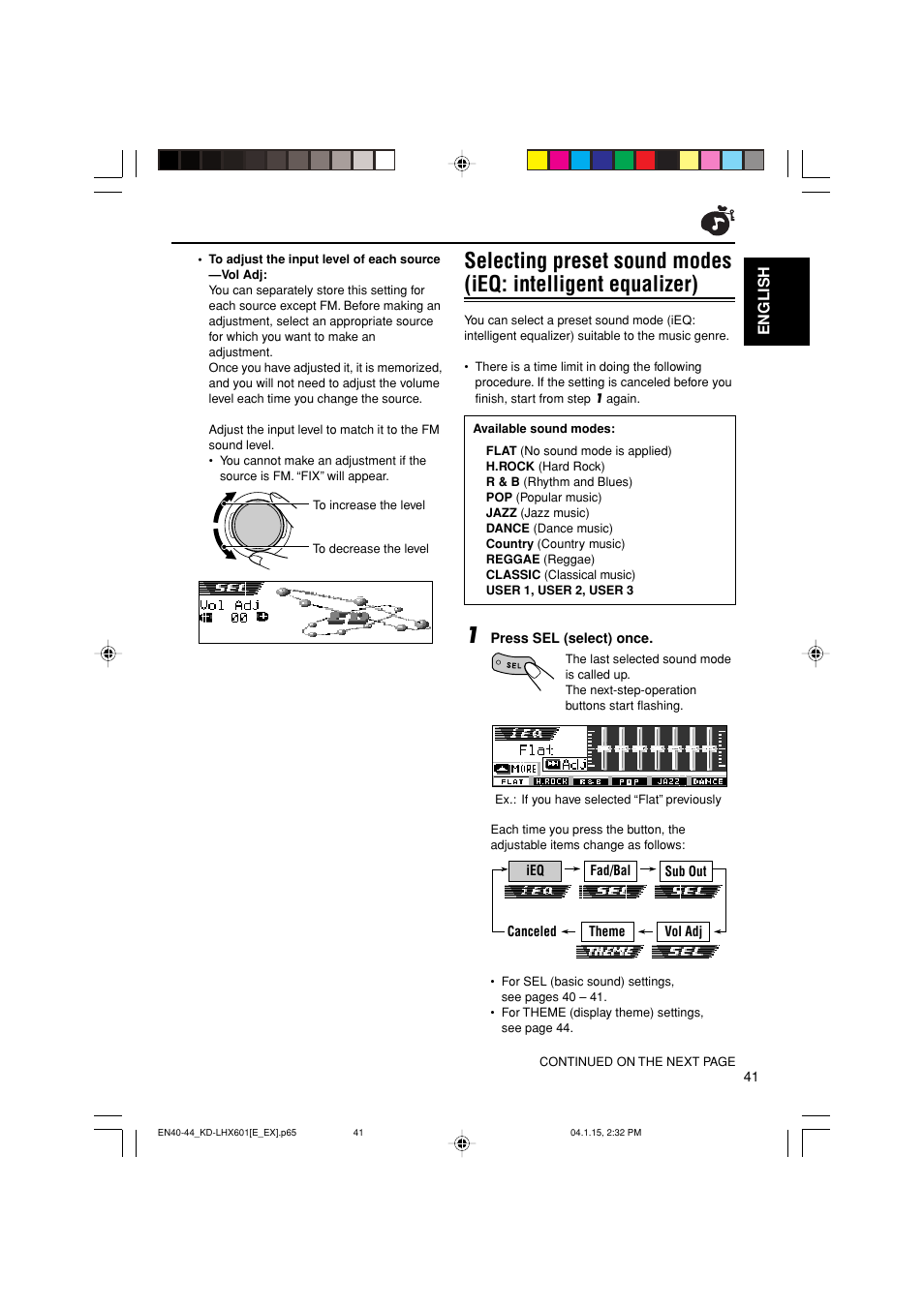 JVC KD-LHX601 User Manual | Page 41 / 291
