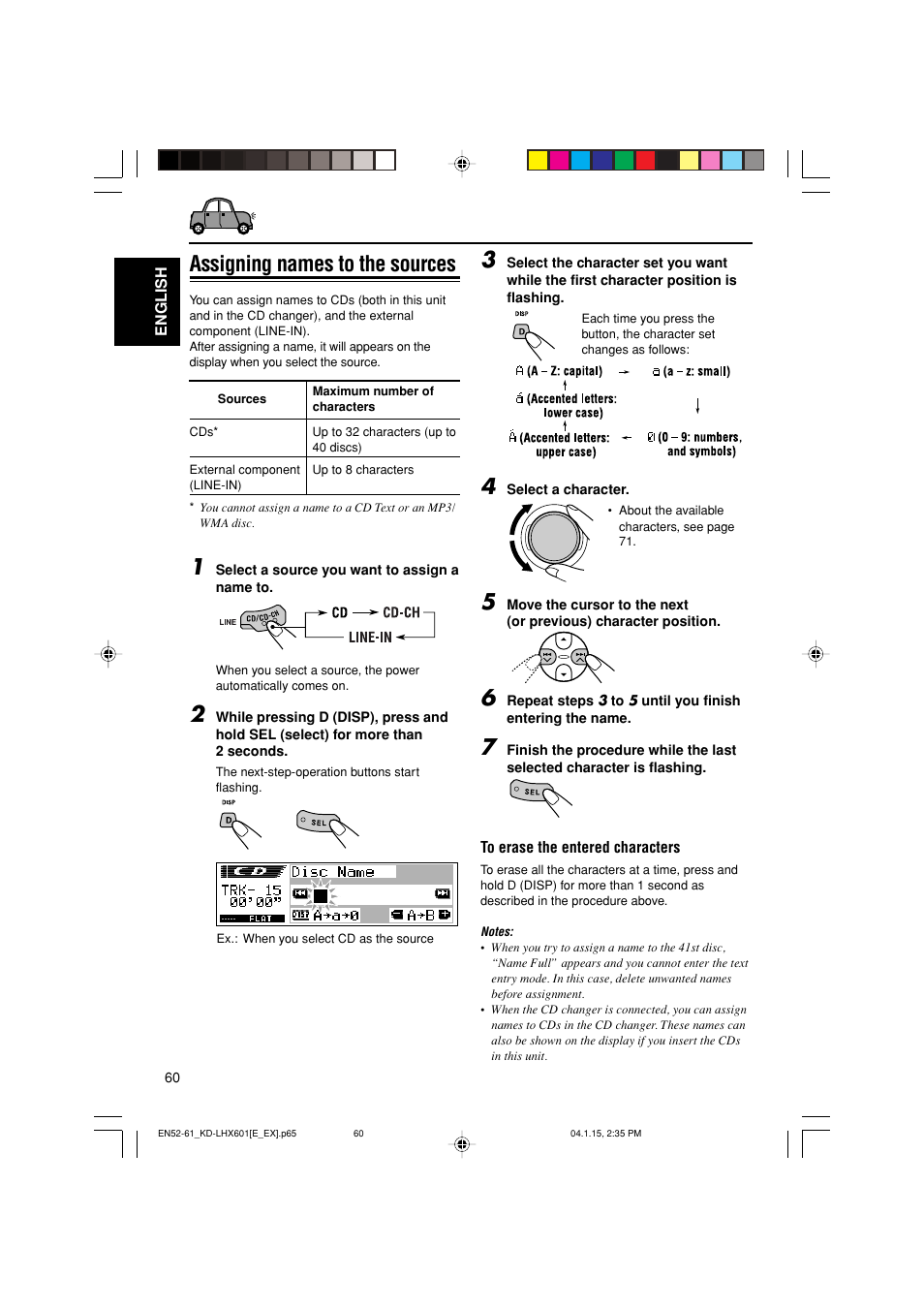 Assigning names to the sources | JVC KD-LHX601 User Manual | Page 60 / 291