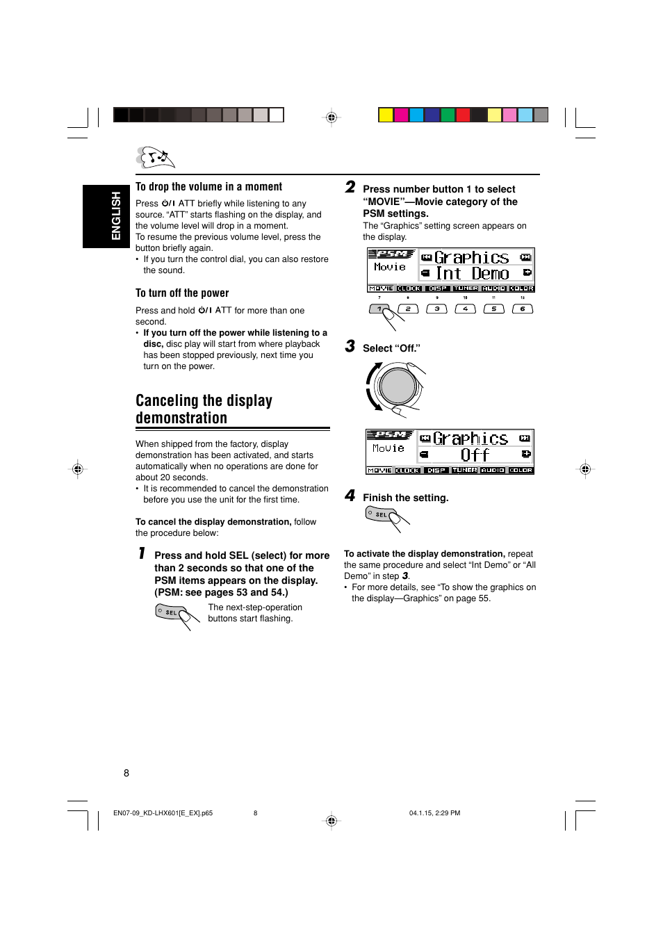 Canceling the display demonstration | JVC KD-LHX601 User Manual | Page 8 / 291
