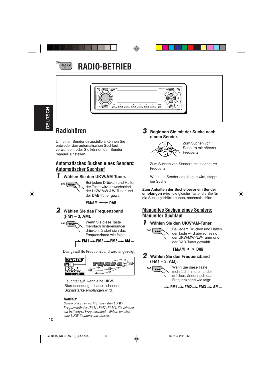 Radio-betrieb, Radiohören | JVC KD-LHX601 User Manual | Page 82 / 291