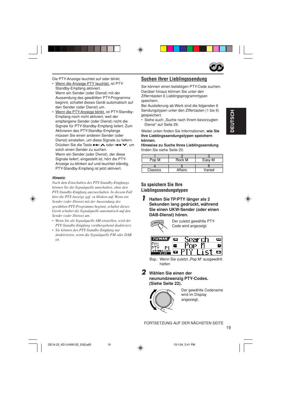 Suchen ihrer lieblingssendung | JVC KD-LHX601 User Manual | Page 91 / 291