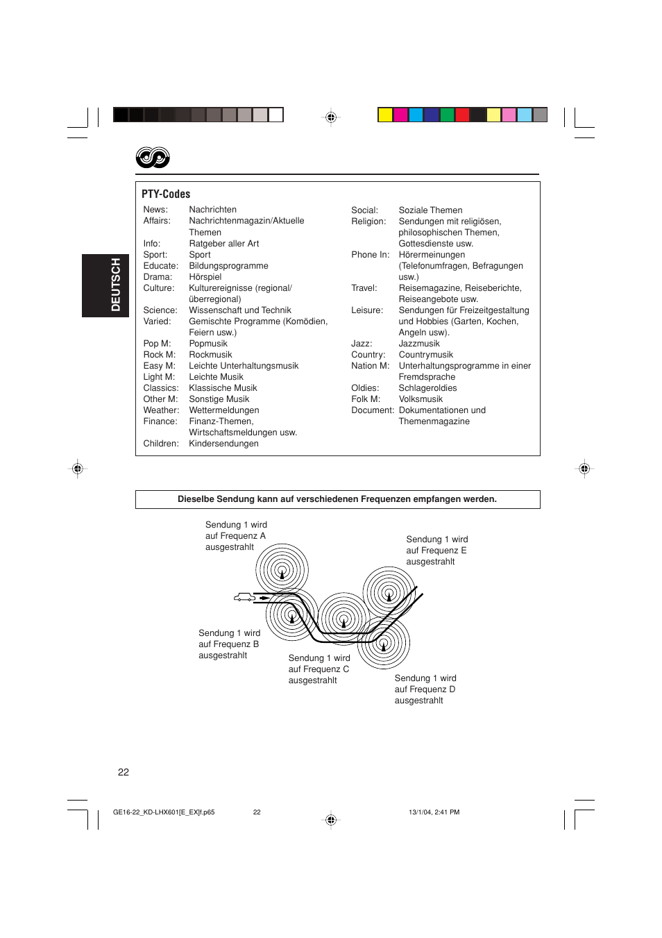 Deutsch pty-codes | JVC KD-LHX601 User Manual | Page 94 / 291