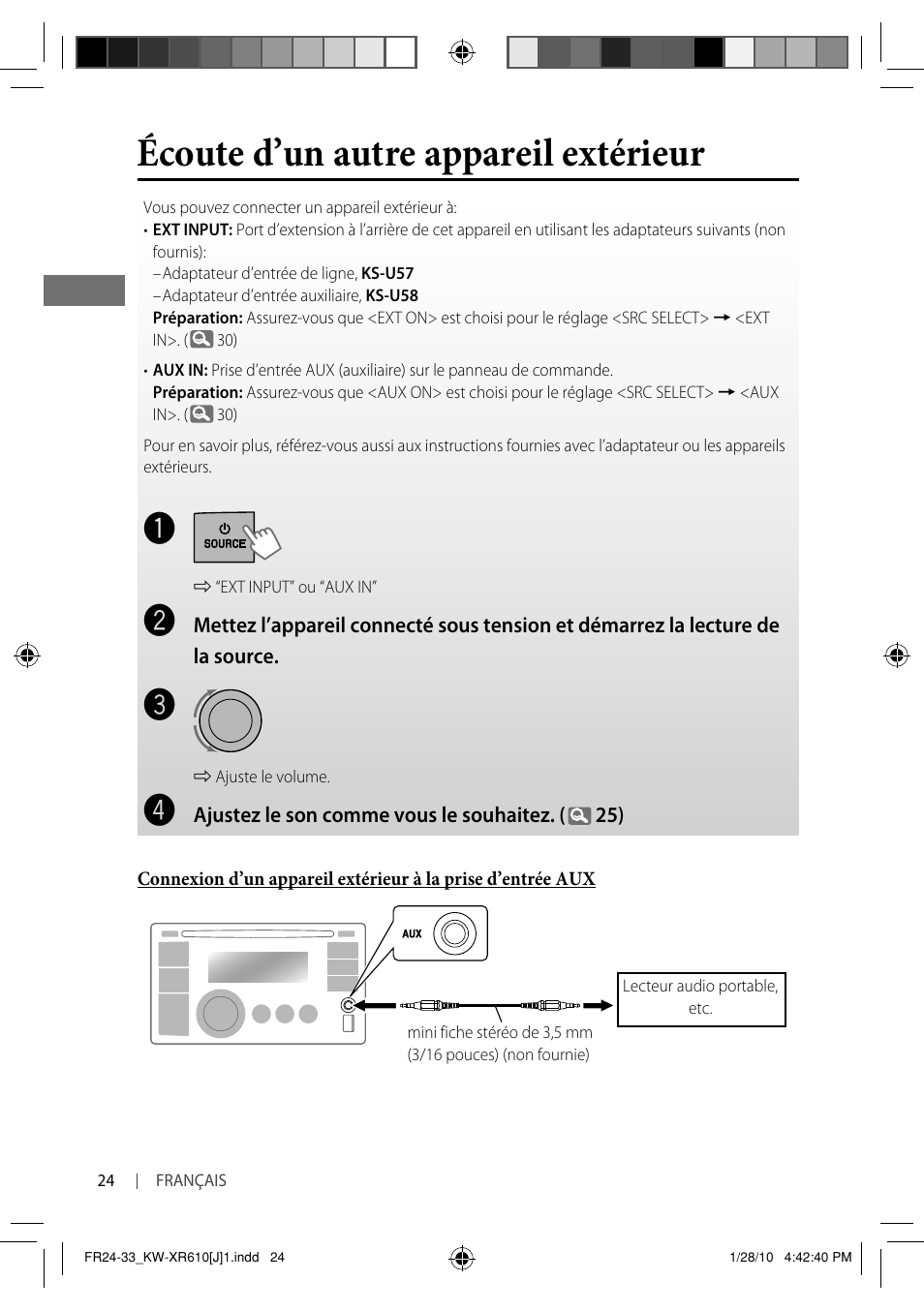 Écoute d’un autre appareil extérieur | JVC GET0665-001A User Manual | Page 108 / 127