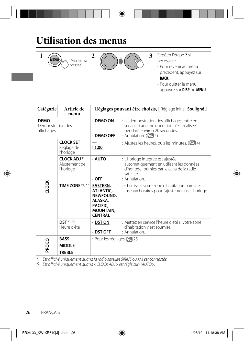 Utilisation des menus | JVC GET0665-001A User Manual | Page 110 / 127