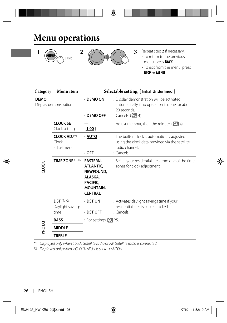 Menu operations | JVC GET0665-001A User Manual | Page 26 / 127