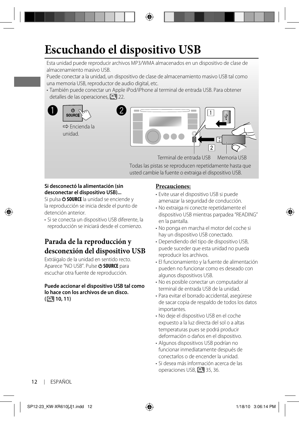 Escuchando el dispositivo usb | JVC GET0665-001A User Manual | Page 54 / 127