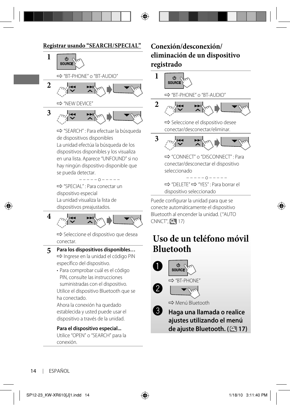 Uso de un teléfono móvil bluetooth | JVC GET0665-001A User Manual | Page 56 / 127