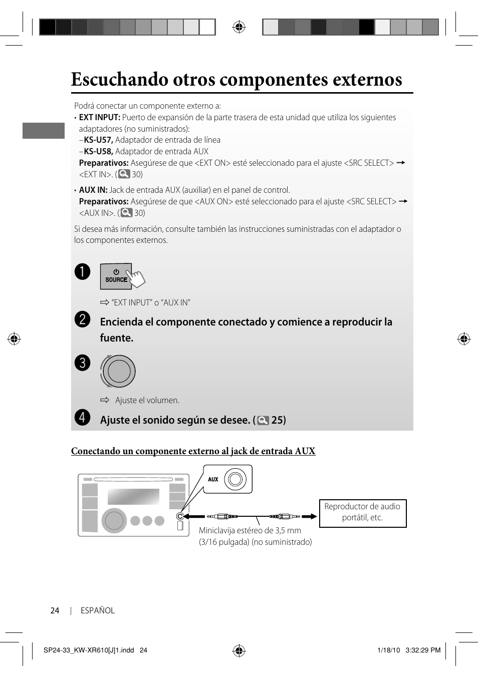 Escuchando otros componentes externos | JVC GET0665-001A User Manual | Page 66 / 127