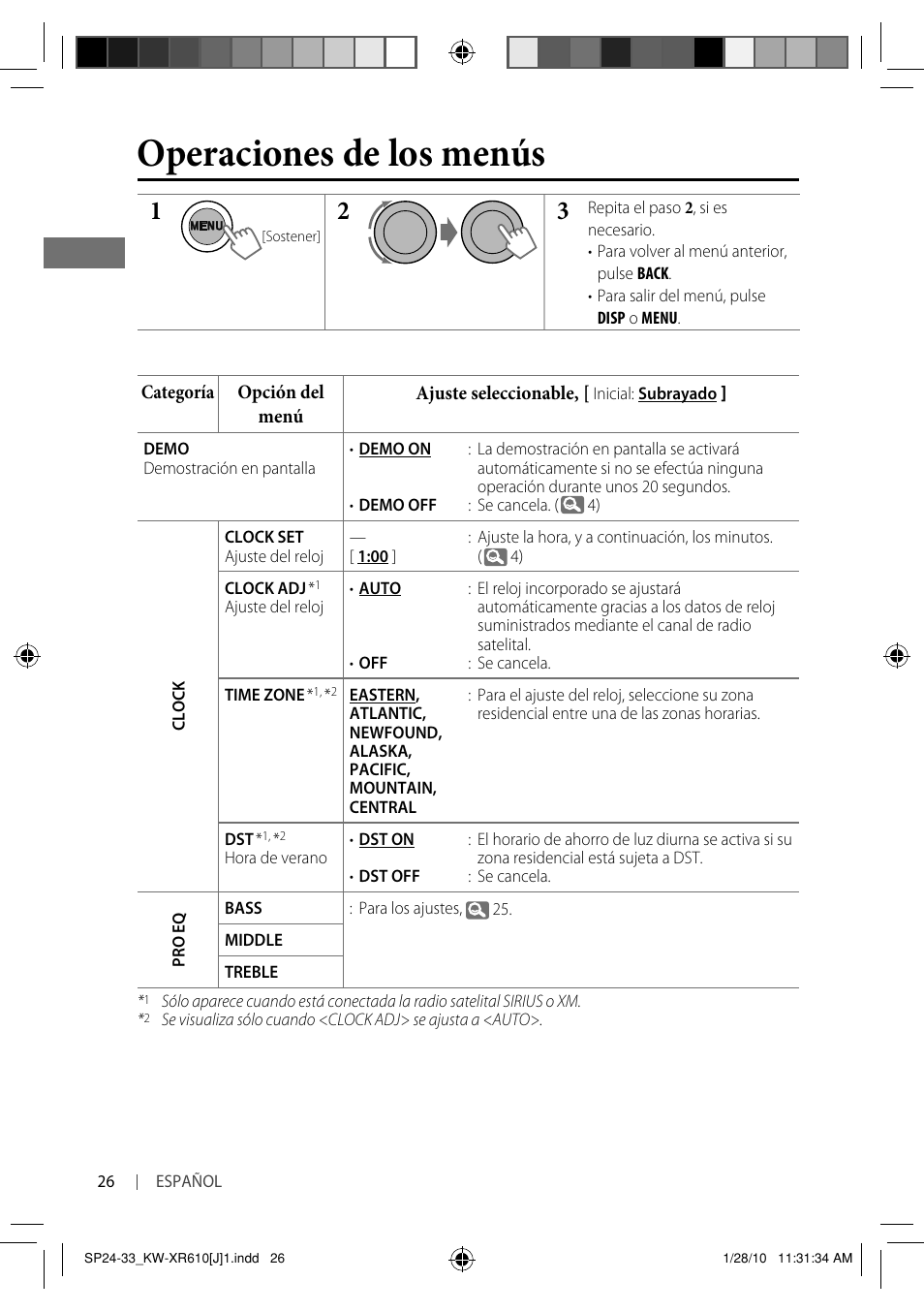 Operaciones de los menús | JVC GET0665-001A User Manual | Page 68 / 127
