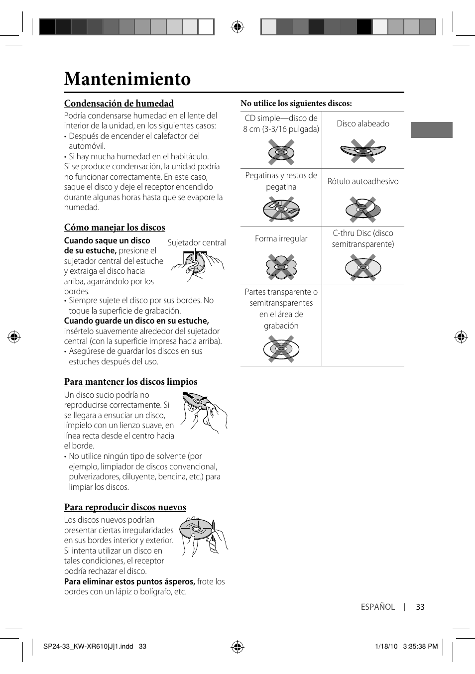 Mantenimiento | JVC GET0665-001A User Manual | Page 75 / 127