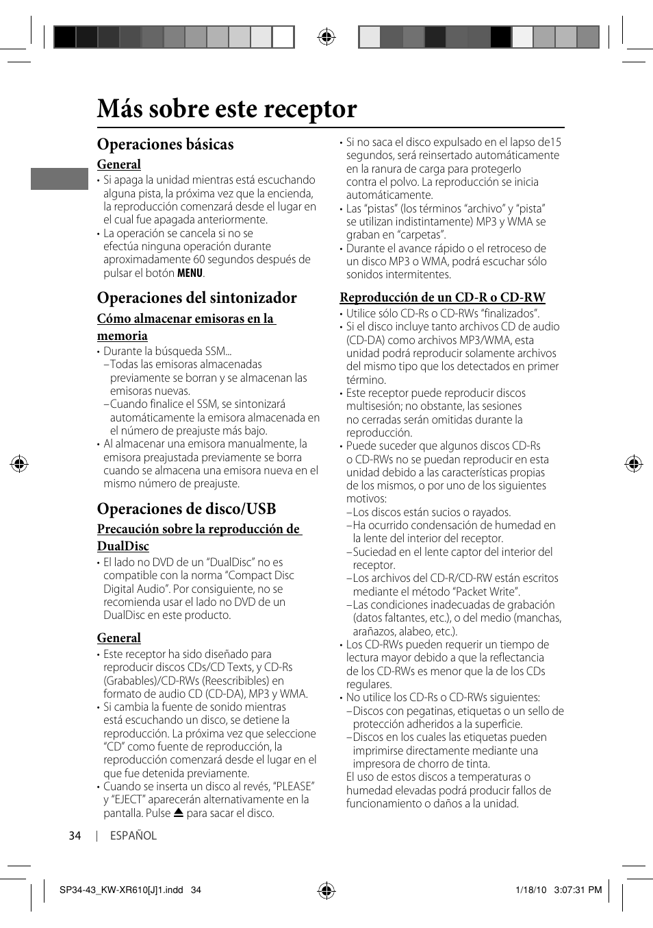 Más sobre este receptor, Operaciones básicas, Operaciones del sintonizador | Operaciones de disco/usb | JVC GET0665-001A User Manual | Page 76 / 127