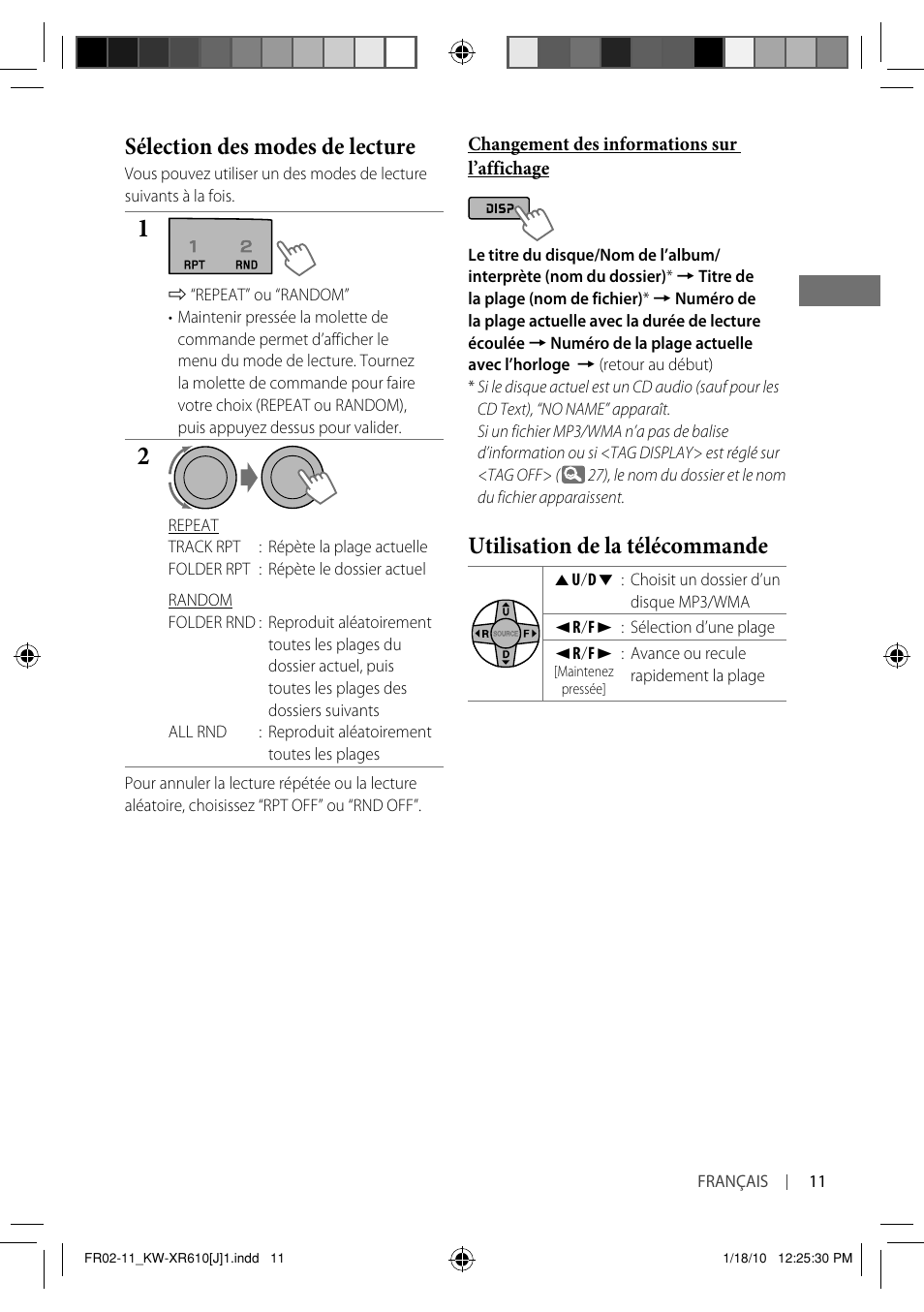 Sélection des modes de lecture, Utilisation de la télécommande | JVC GET0665-001A User Manual | Page 95 / 127