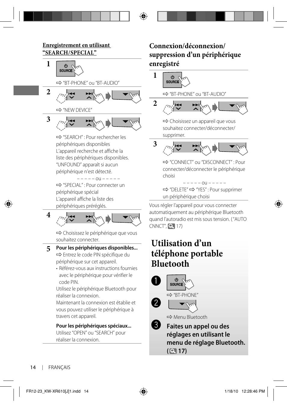 Utilisation d’un téléphone portable bluetooth | JVC GET0665-001A User Manual | Page 98 / 127