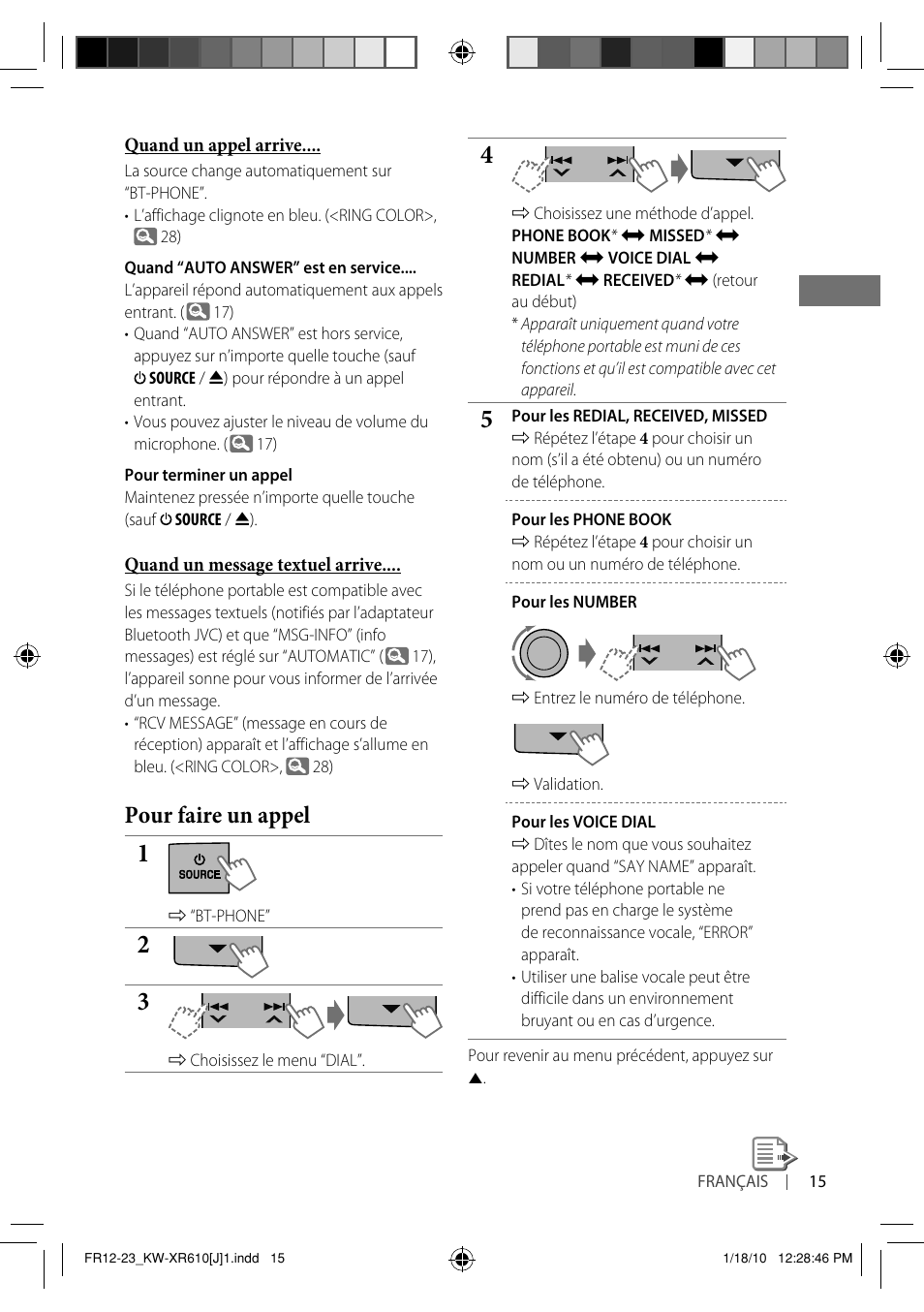 Pour faire un appel | JVC GET0665-001A User Manual | Page 99 / 127