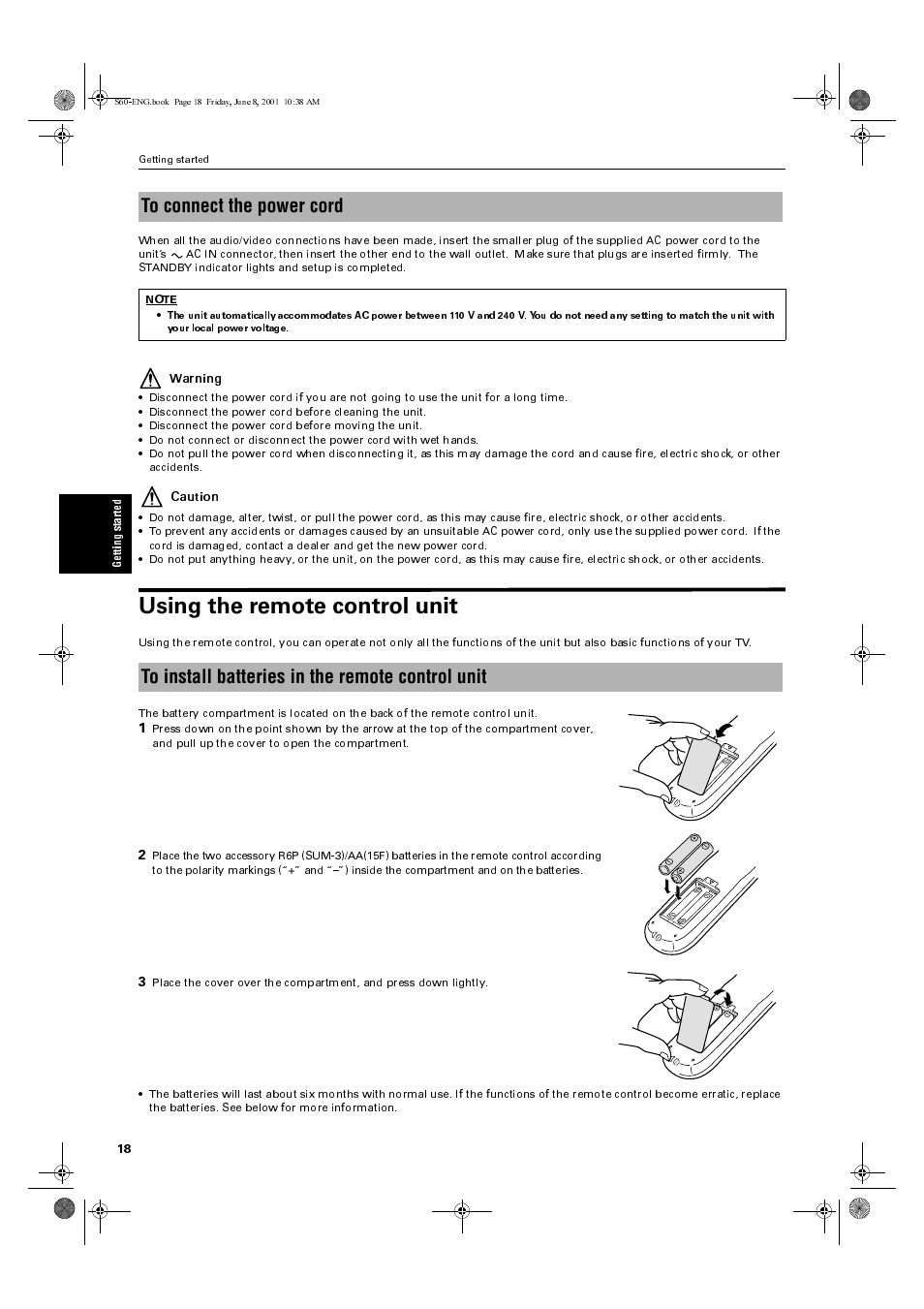 Using the remote control unit | JVC XV-S60BK User Manual | Page 20 / 62