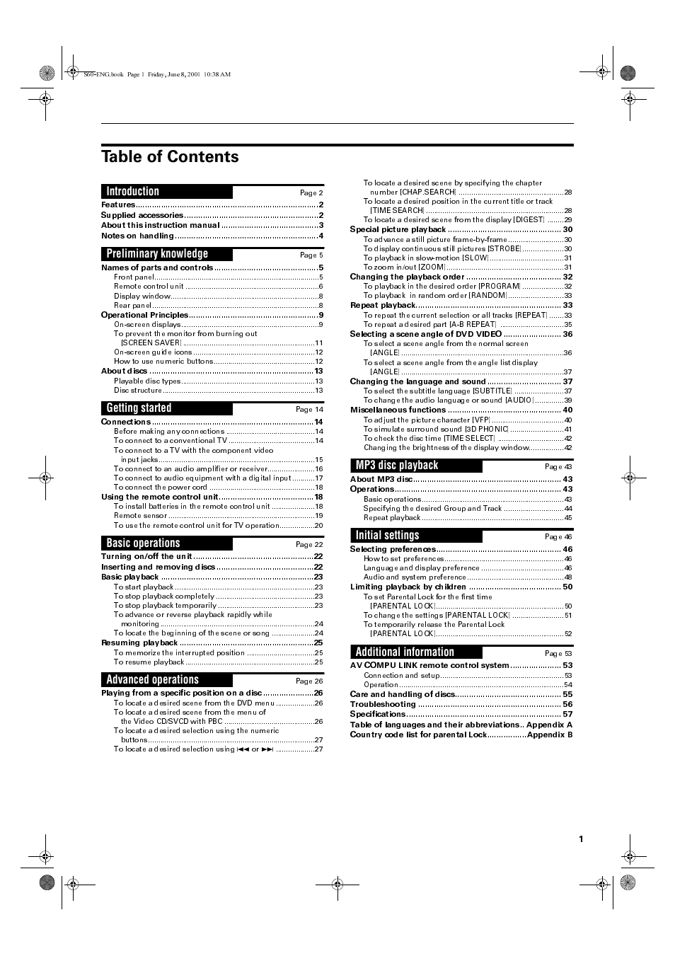 JVC XV-S60BK User Manual | Page 3 / 62