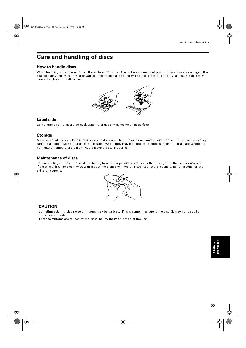 Care and handling of discs | JVC XV-S60BK User Manual | Page 57 / 62