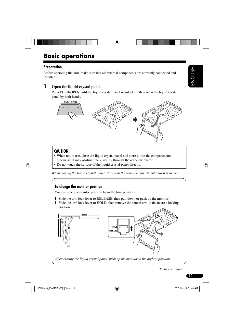 Basic operations, English | JVC LVT1340-001A User Manual | Page 11 / 117