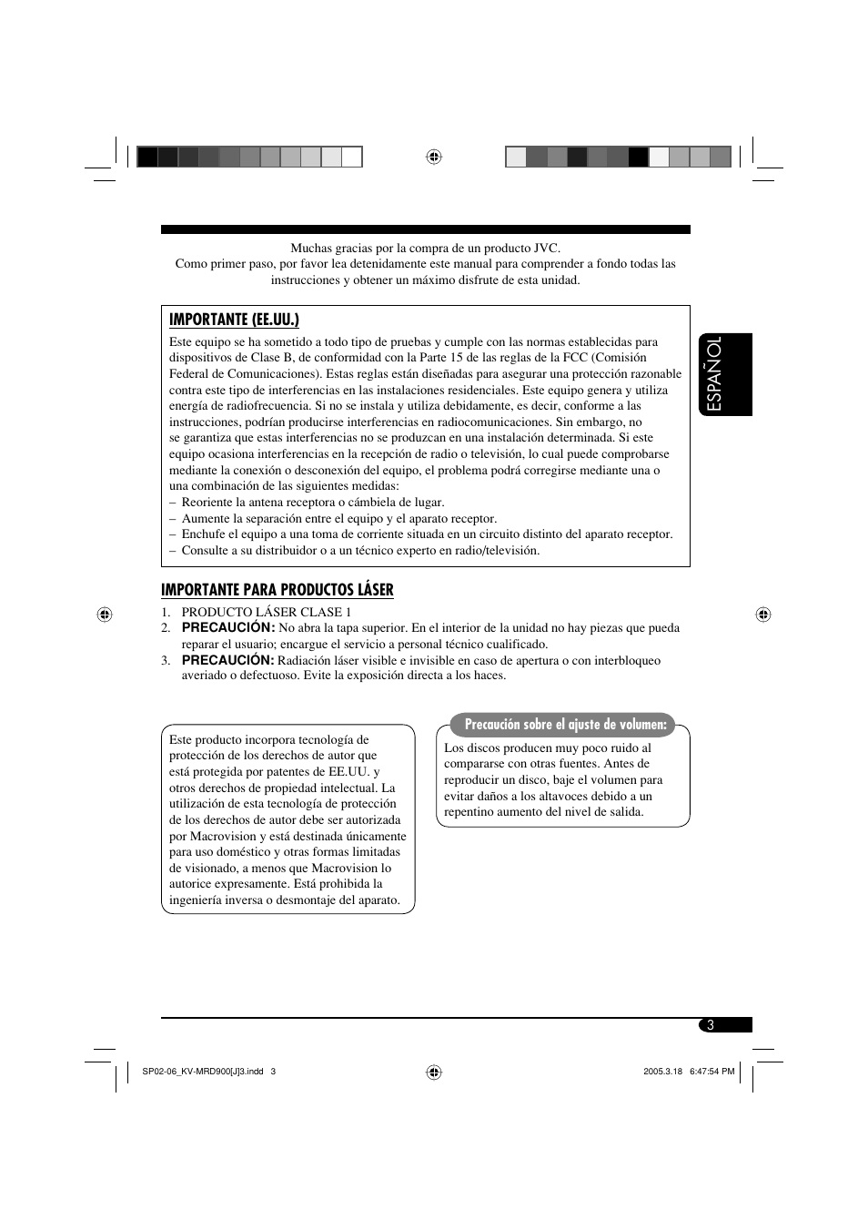 Esp a ñ ol | JVC LVT1340-001A User Manual | Page 41 / 117