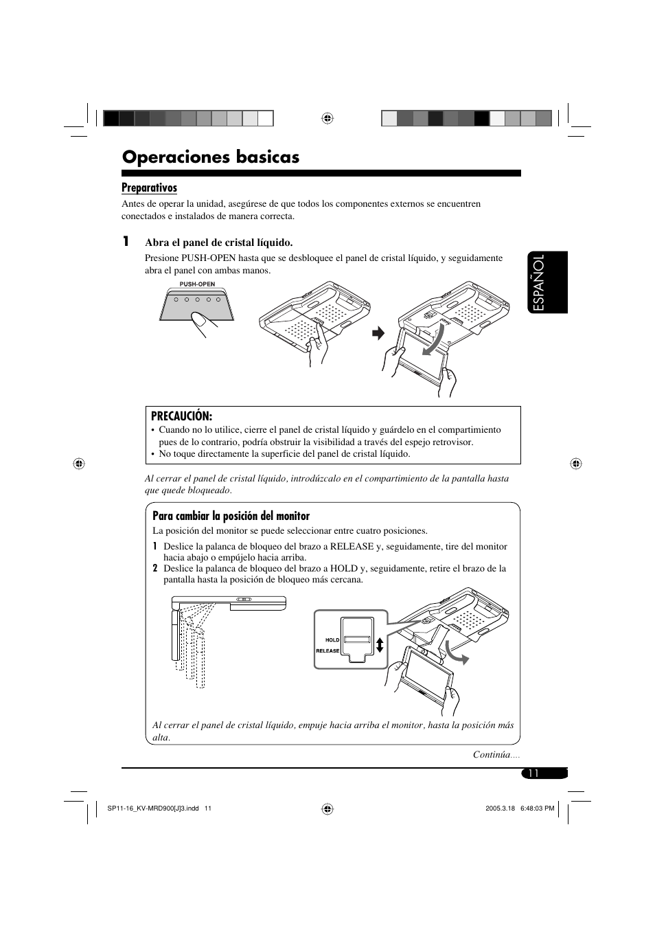 Operaciones basicas, Esp añol | JVC LVT1340-001A User Manual | Page 49 / 117