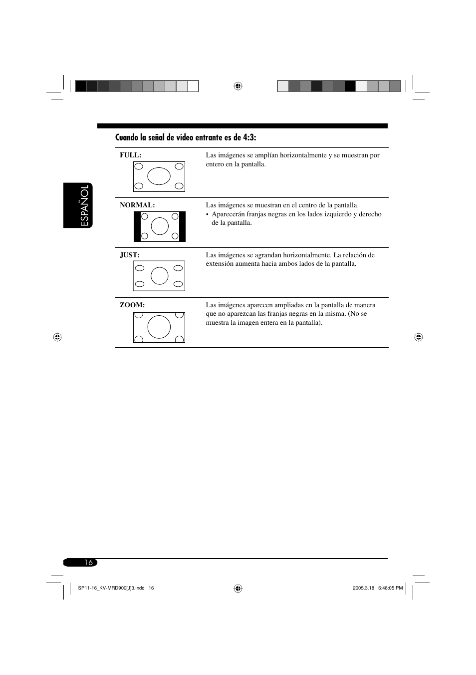 Esp a ñ ol | JVC LVT1340-001A User Manual | Page 54 / 117
