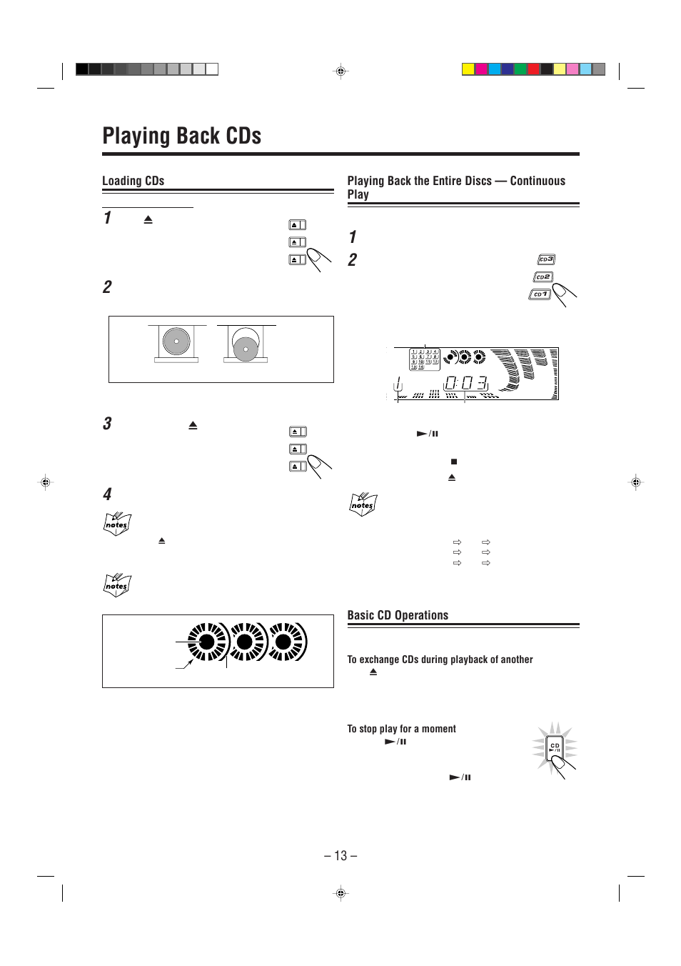 Playing back cds | JVC MX-J900 User Manual | Page 16 / 30