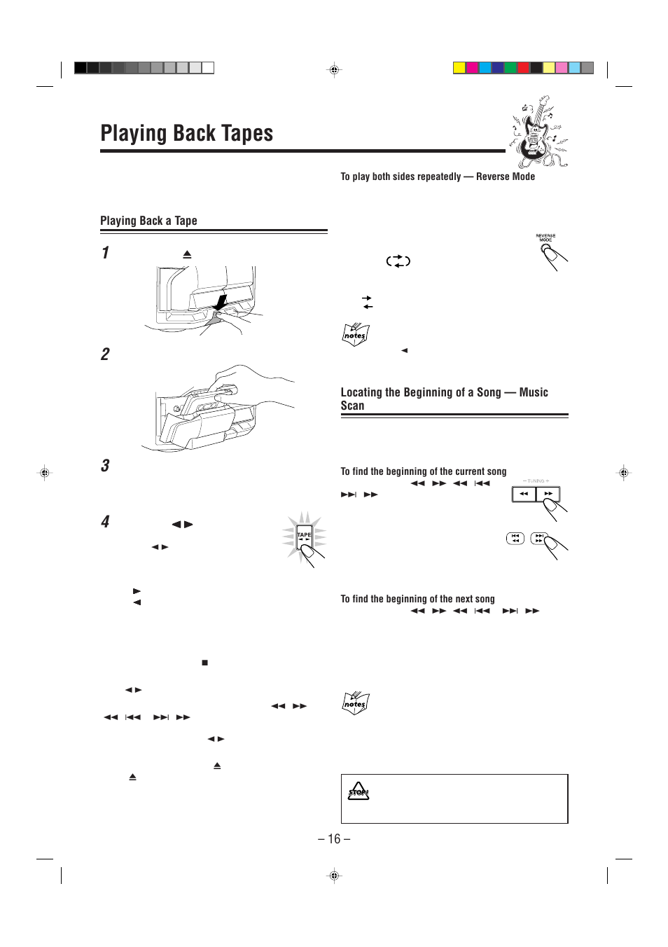 Playing back tapes | JVC MX-J900 User Manual | Page 19 / 30