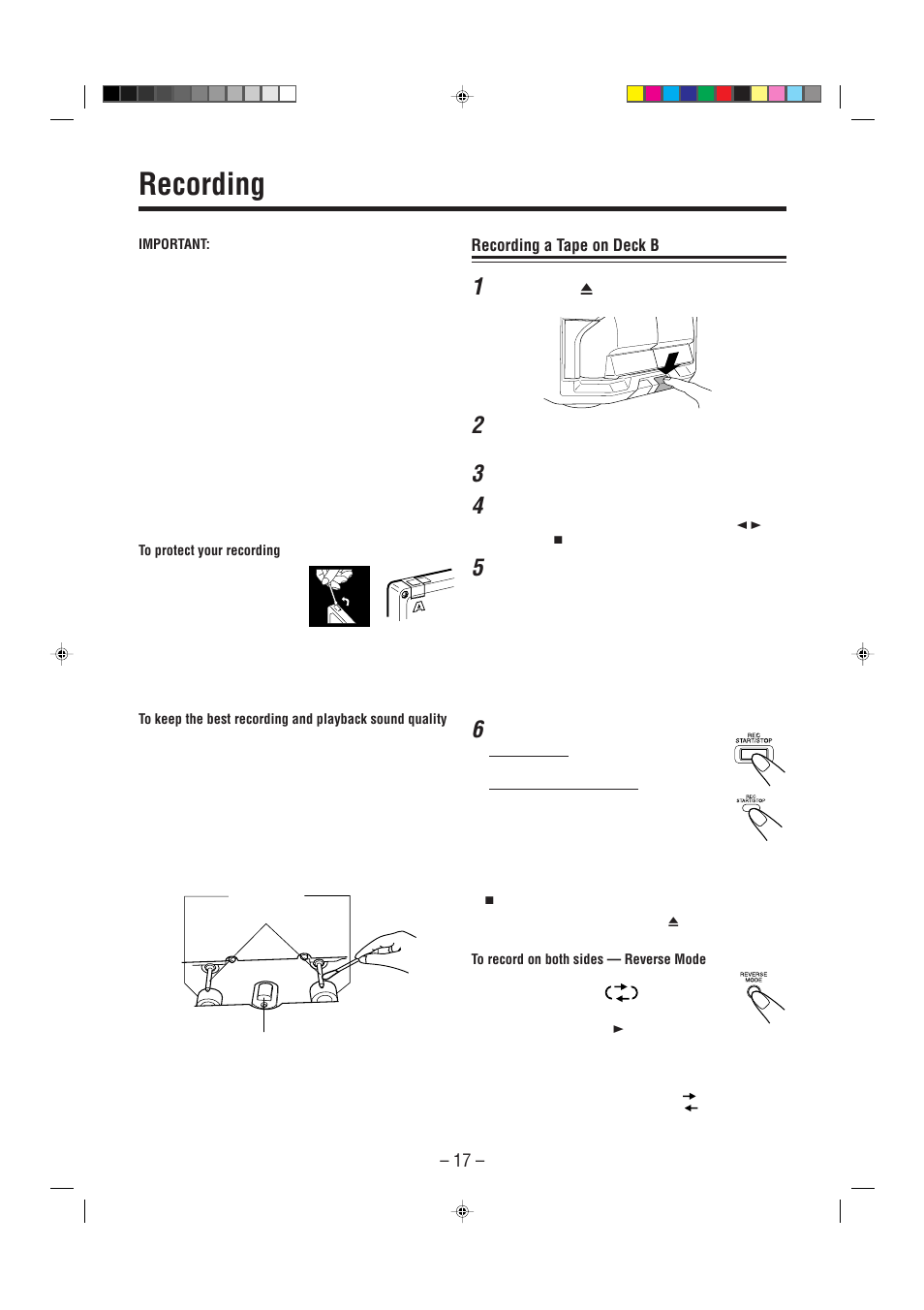 Recording | JVC MX-J900 User Manual | Page 20 / 30