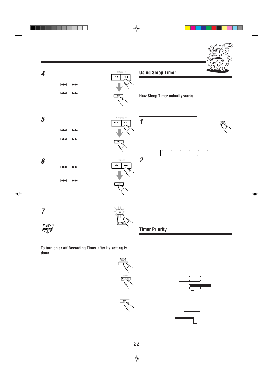 Using sleep timer, Timer priority | JVC MX-J900 User Manual | Page 25 / 30