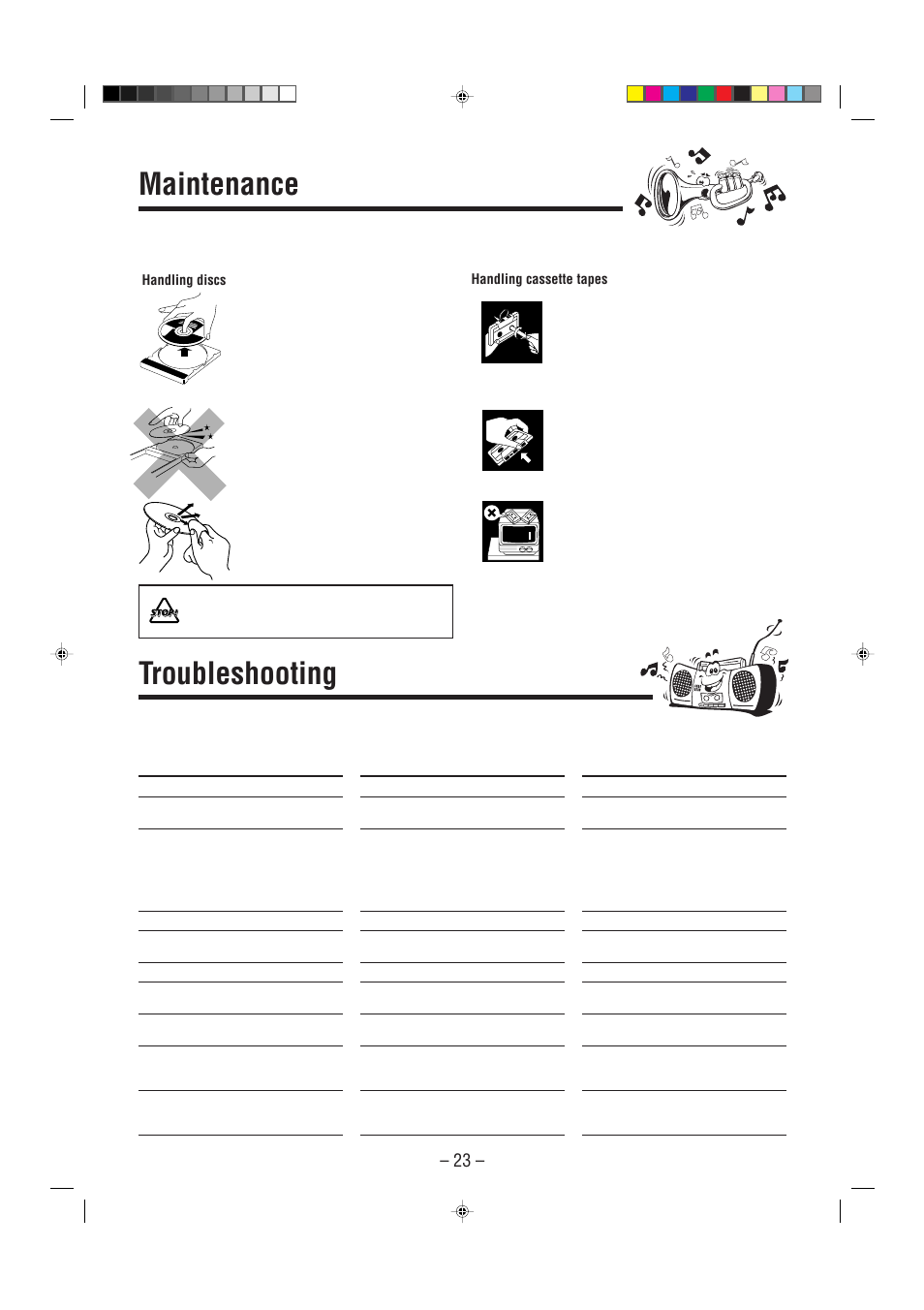 Maintenance, Troubleshooting | JVC MX-J900 User Manual | Page 26 / 30