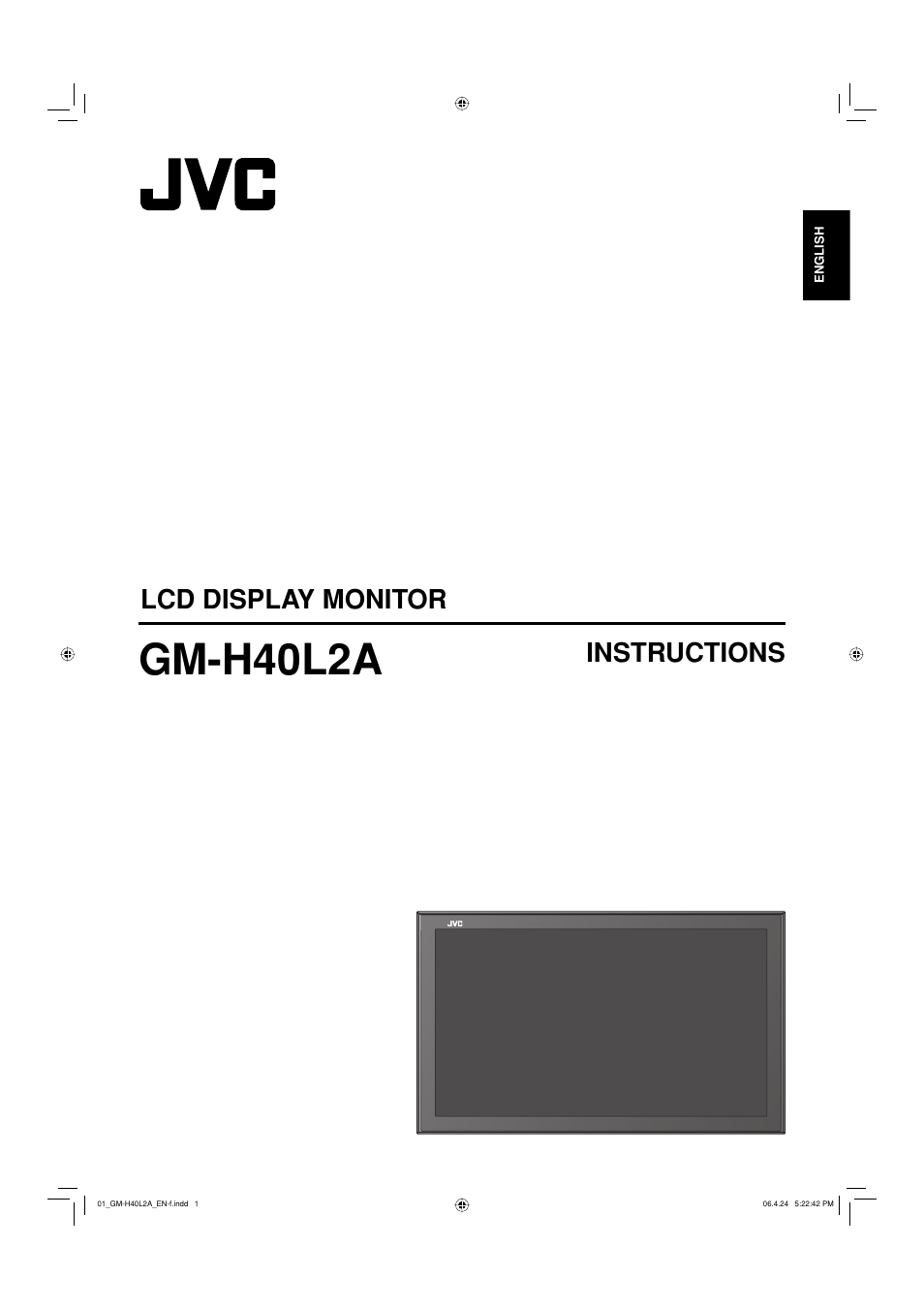 Gm-h40l2a, Instructions, Lcd display monitor | JVC GM-H40L2A User Manual | Page 3 / 46