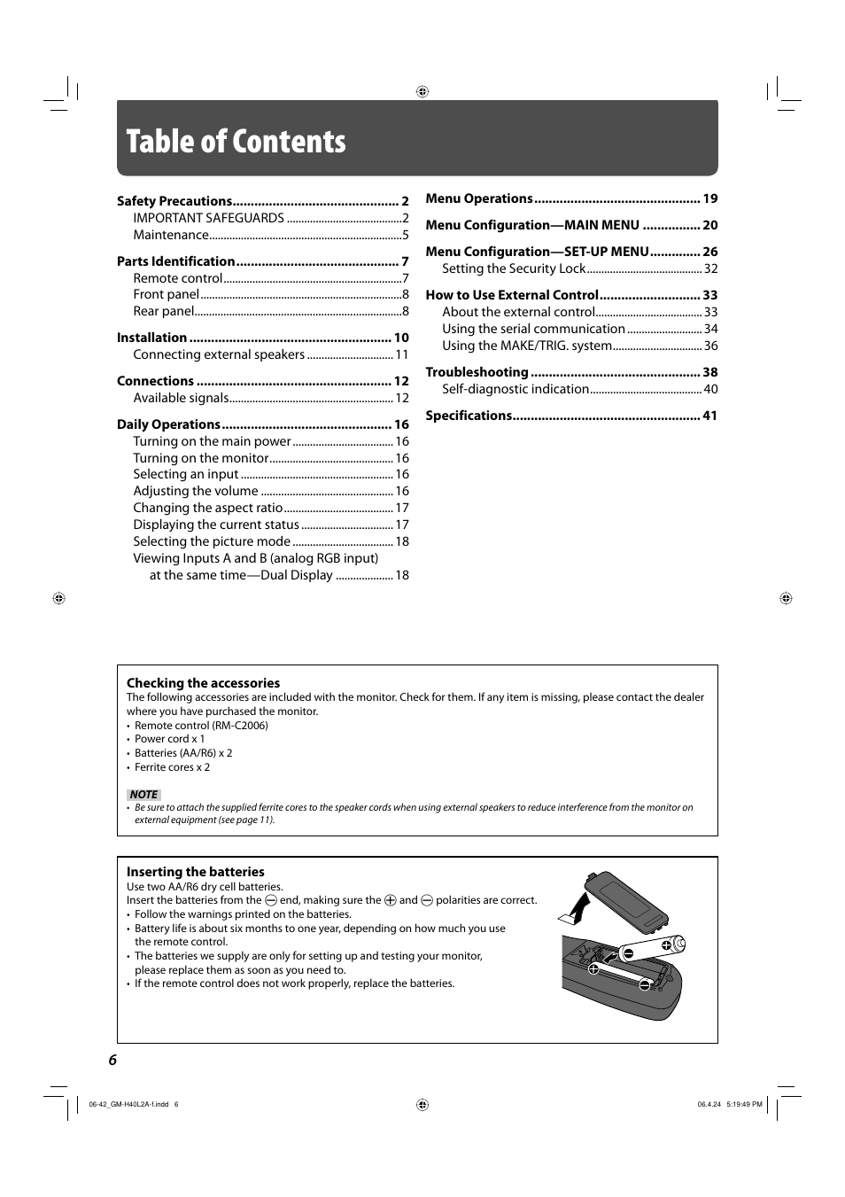 JVC GM-H40L2A User Manual | Page 8 / 46