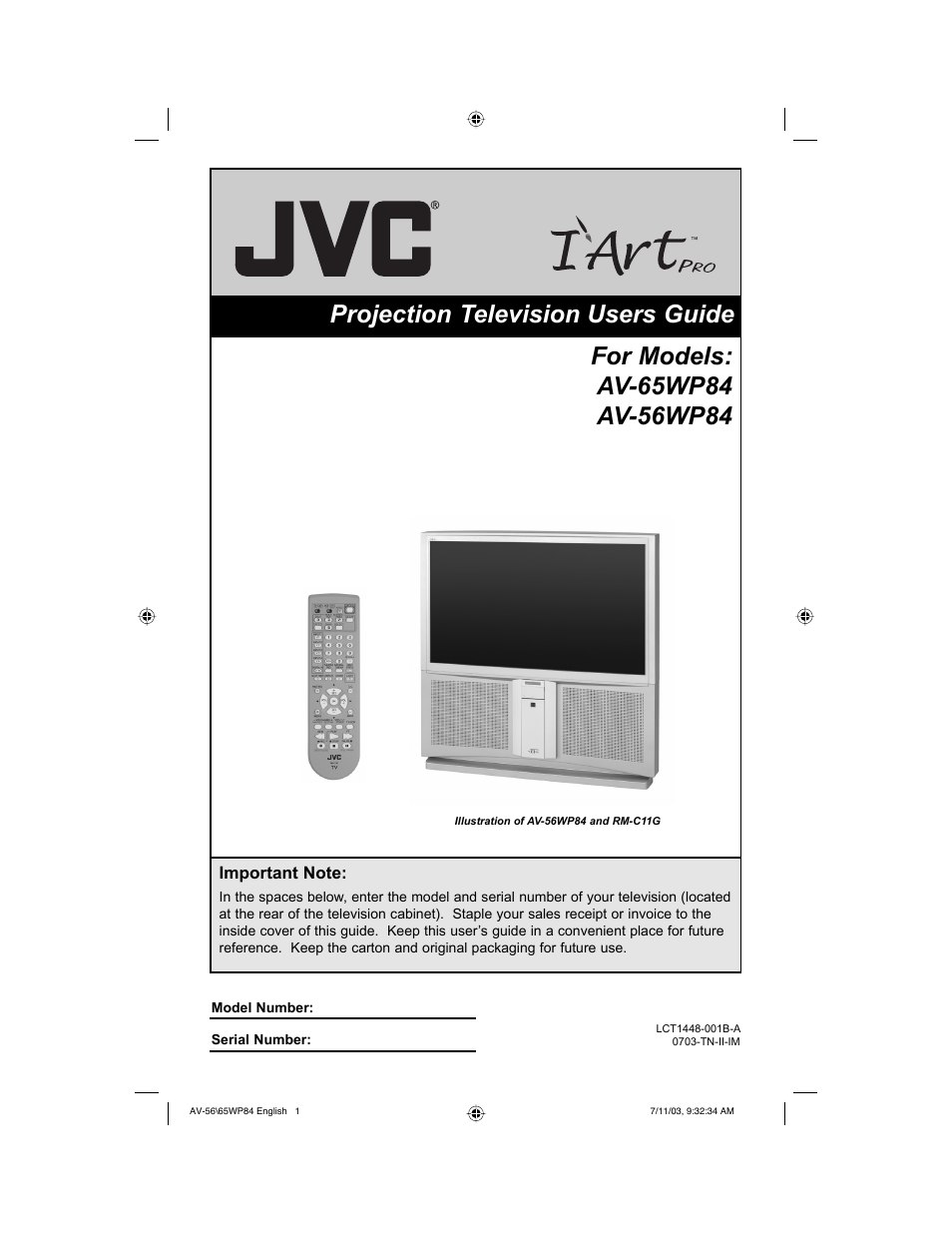 JVC AV 65WP84 User Manual | 72 pages