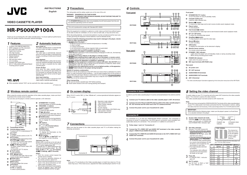 JVC HR-P500K/100A User Manual | 4 pages