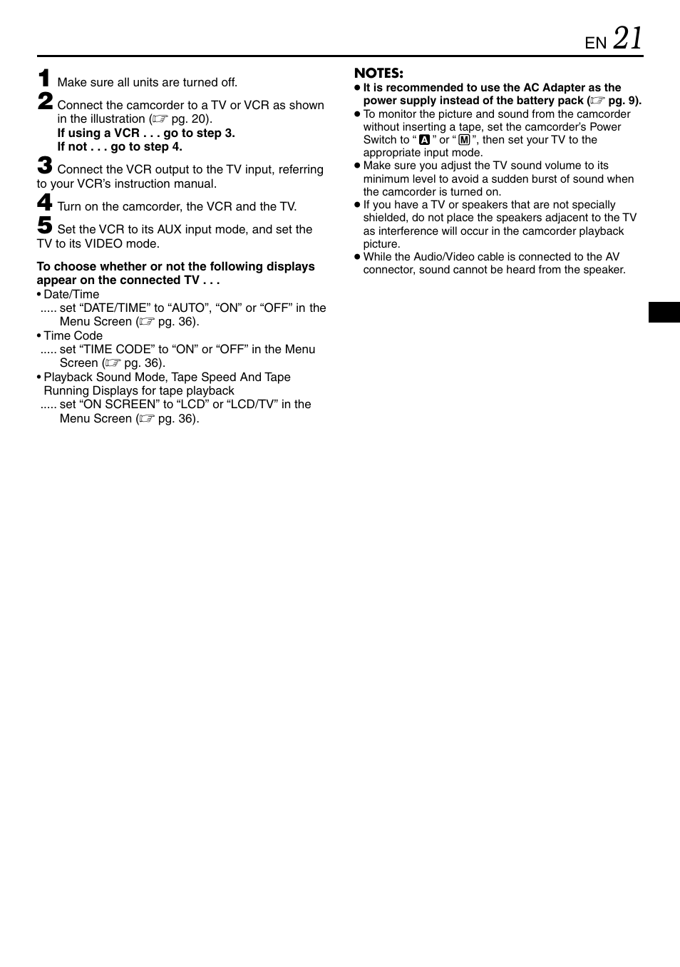 JVC MINI DV GR-DVL120 User Manual | Page 21 / 64