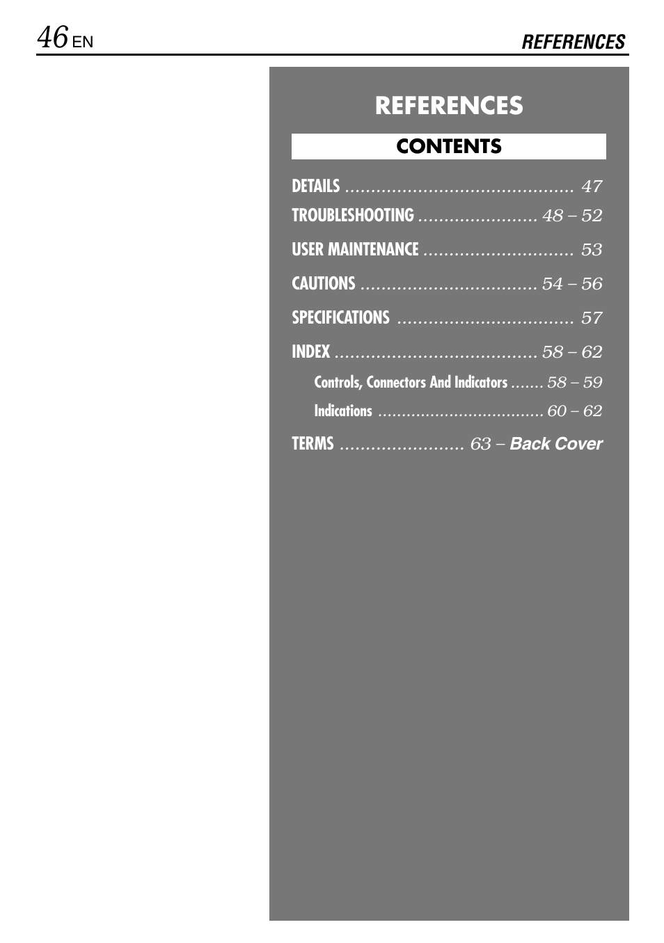 References | JVC MINI DV GR-DVL120 User Manual | Page 46 / 64