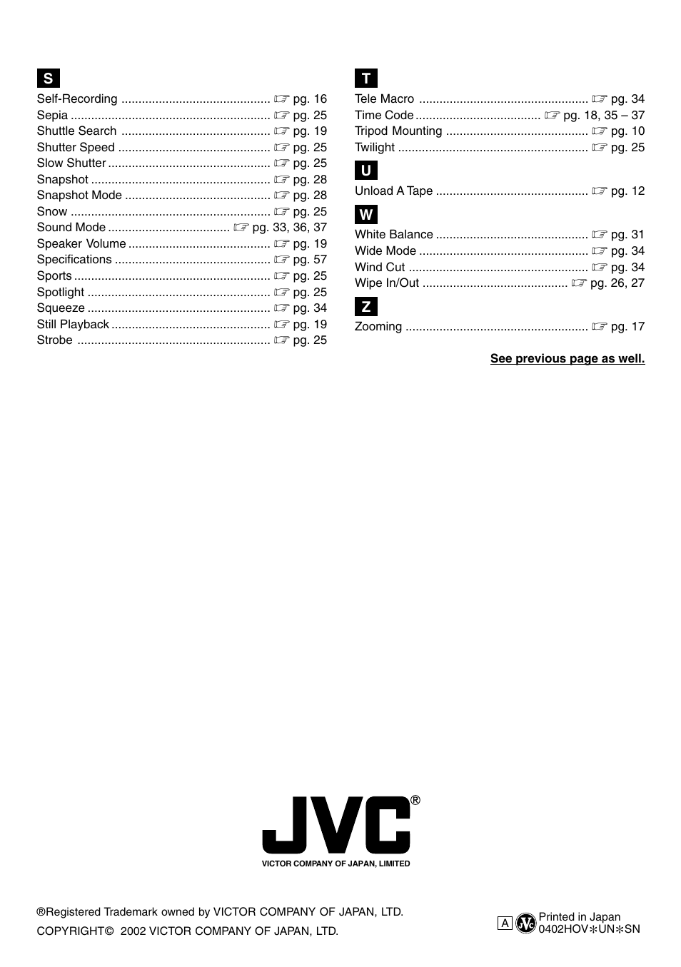 JVC MINI DV GR-DVL120 User Manual | Page 64 / 64