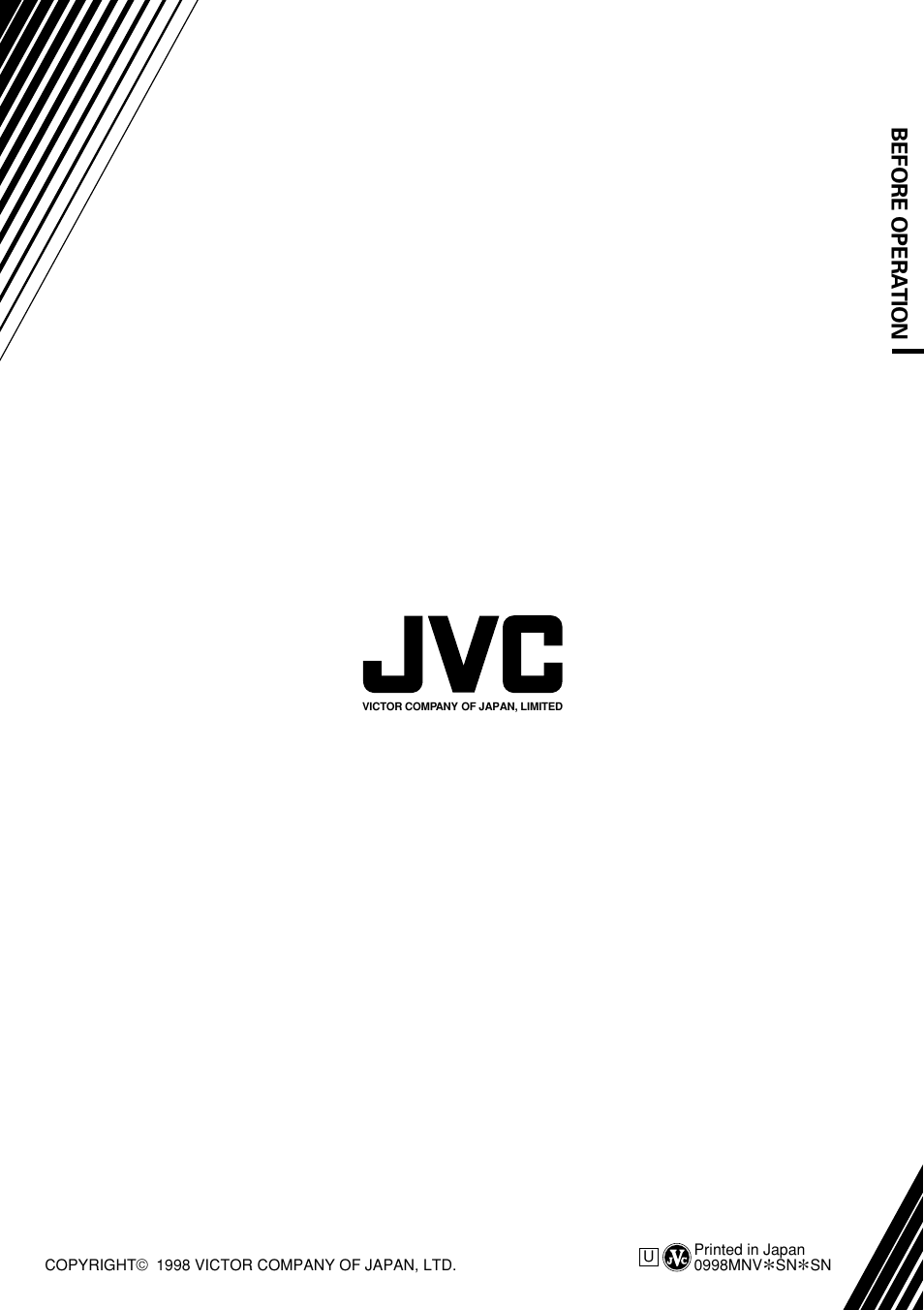 Before opera tion | JVC VIDEO NAVIGATOR GV-DV1000 User Manual | Page 26 / 26