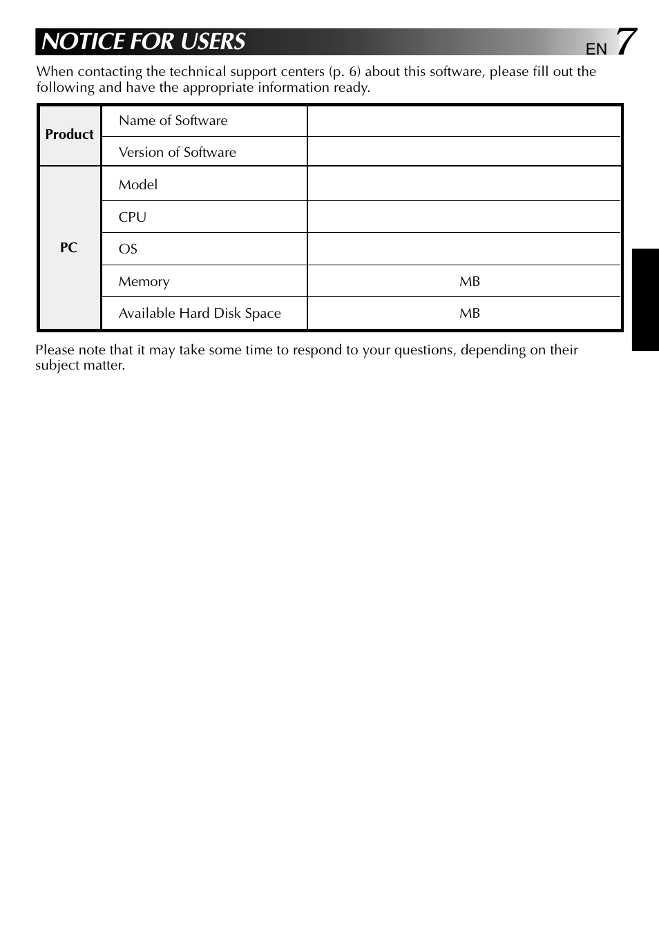 Notice for users | JVC VIDEO NAVIGATOR GV-DV1000 User Manual | Page 7 / 26