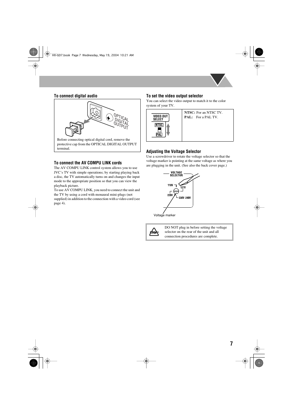 JVC HX-GD7 User Manual | Page 11 / 60