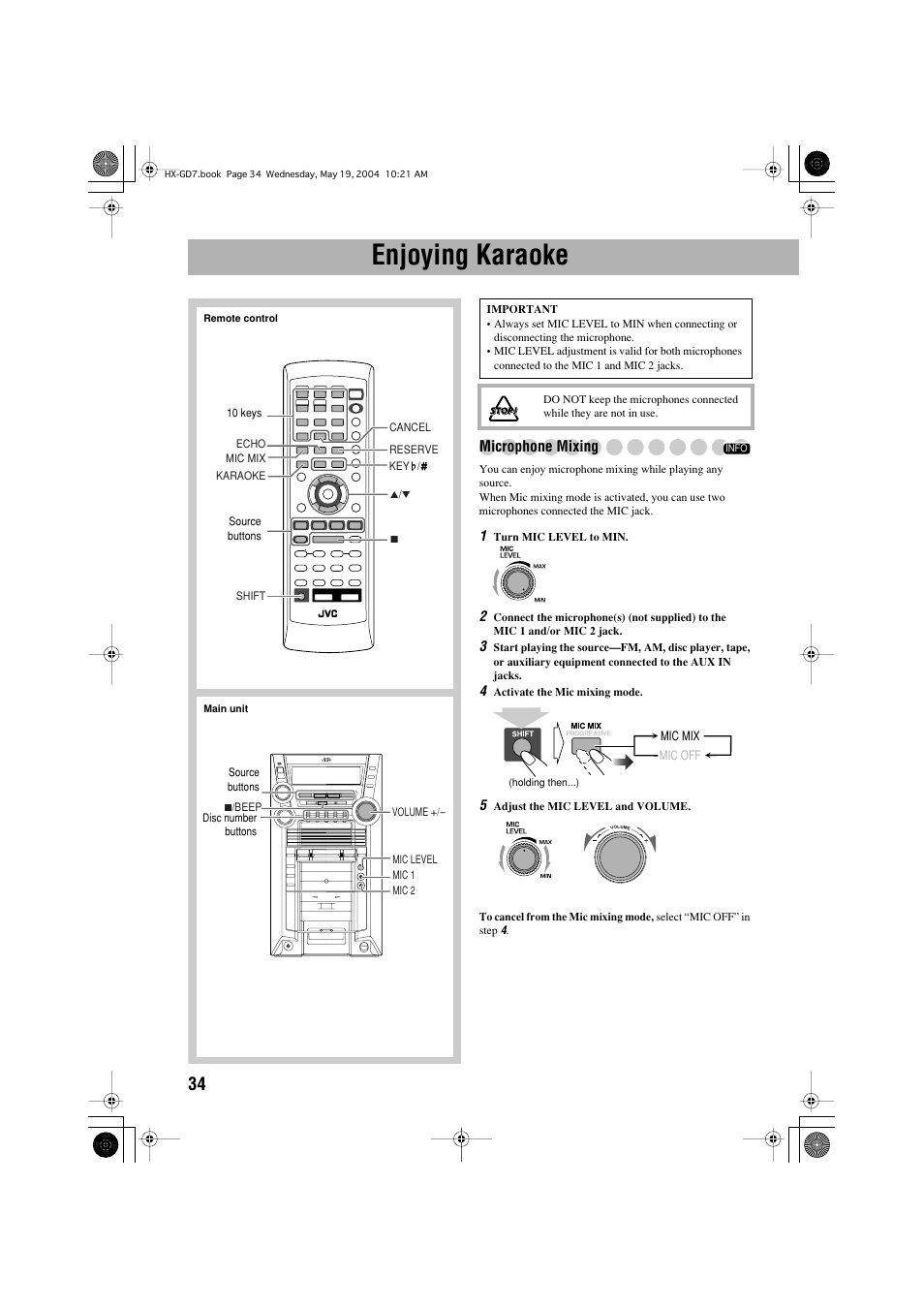 Enjoying karaoke | JVC HX-GD7 User Manual | Page 38 / 60