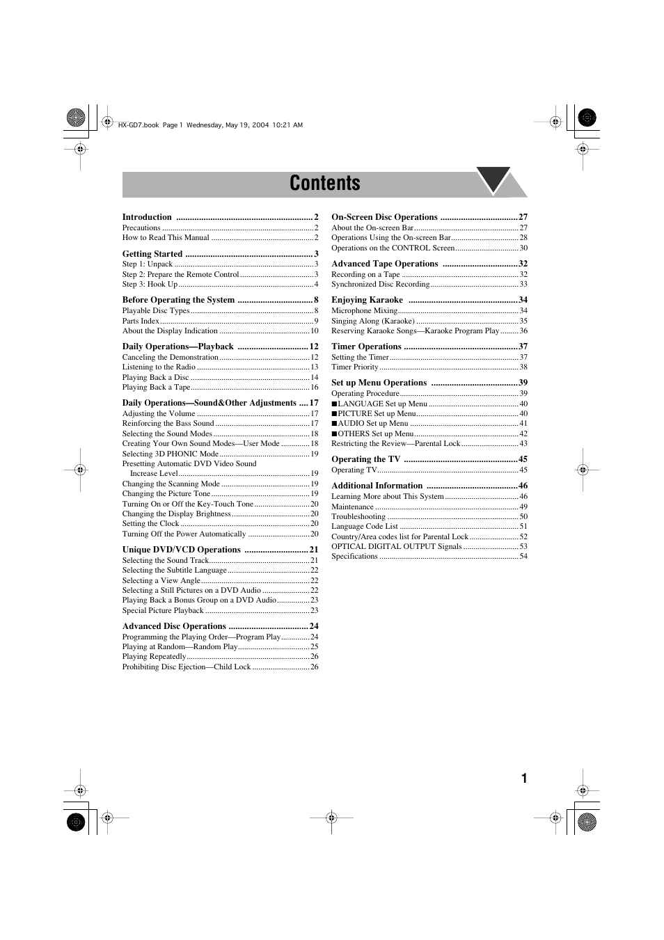 JVC HX-GD7 User Manual | Page 5 / 60