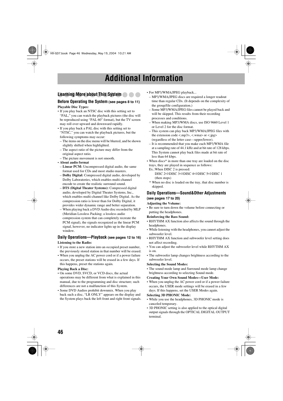 Additional information, Learning more about this system | JVC HX-GD7 User Manual | Page 50 / 60