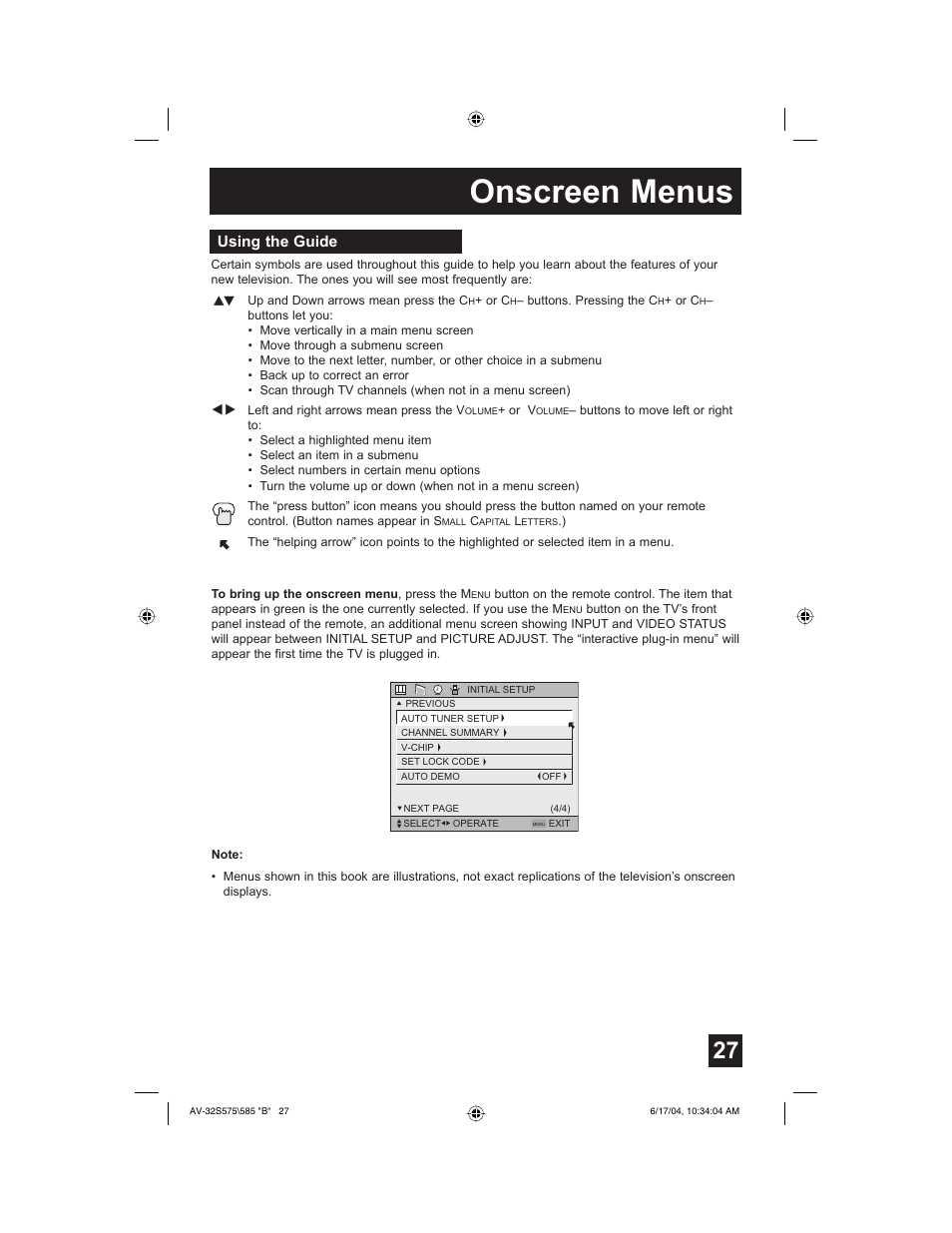 Onscreen menus, Using the guide | JVC LCT1638-001B-A User Manual | Page 27 / 64